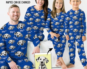 Customized Pajama Set, Custom Dog Photo and name Pajamas, Sets, Matching Family Pajamas Set, Faces Pajamas, Funny Pajamas, Pet Face Pajamas