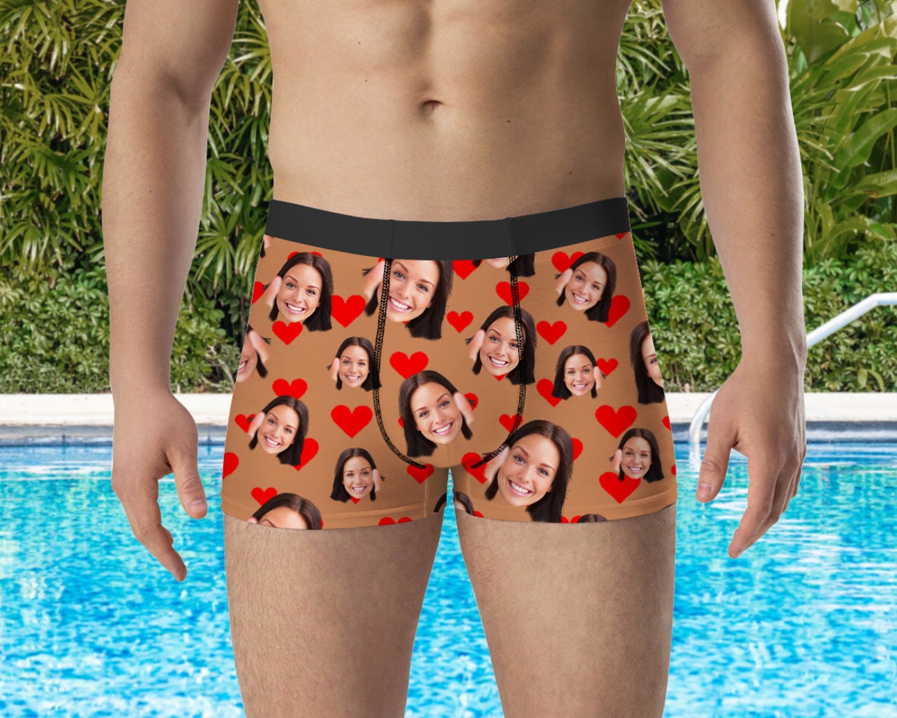 Custom Boxers With Face as Valentines Day Gift, Face Man Underwear