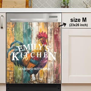 Custom Farmhouse Rooster Personalized Dishwasher Magnetic Cover, Dishwasher Magnet Cover, Sticker, Housewarming Gifts, Kitchen Decor