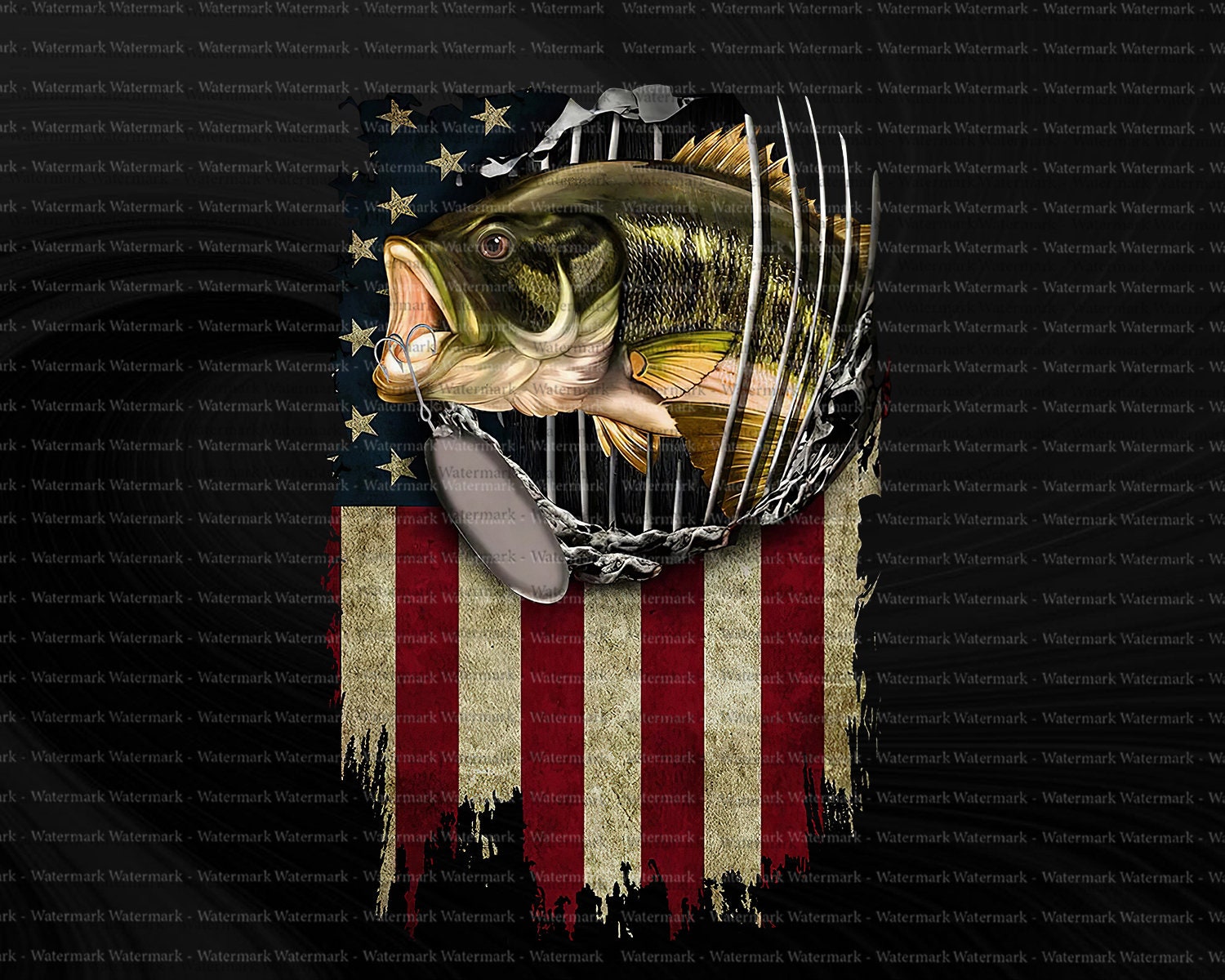 Fishing American Flag Patriotic Fishing Vintage USA Fishing Pole Flag Bass  Png Sublimation Designs Download Wicked Fish Large Mouth Bass PNG 
