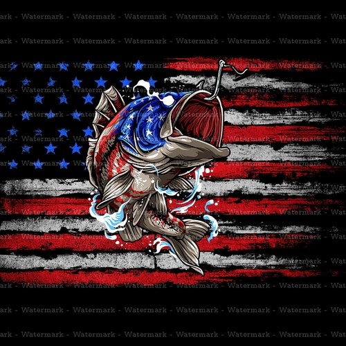 Fishing American Flag Png Sublimation Design Fishing Lover - Etsy