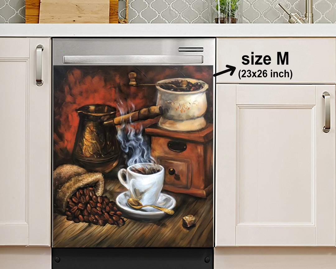 Vintage Fine Coffee Dishwasher Cover Dishwasher Cover Etsy