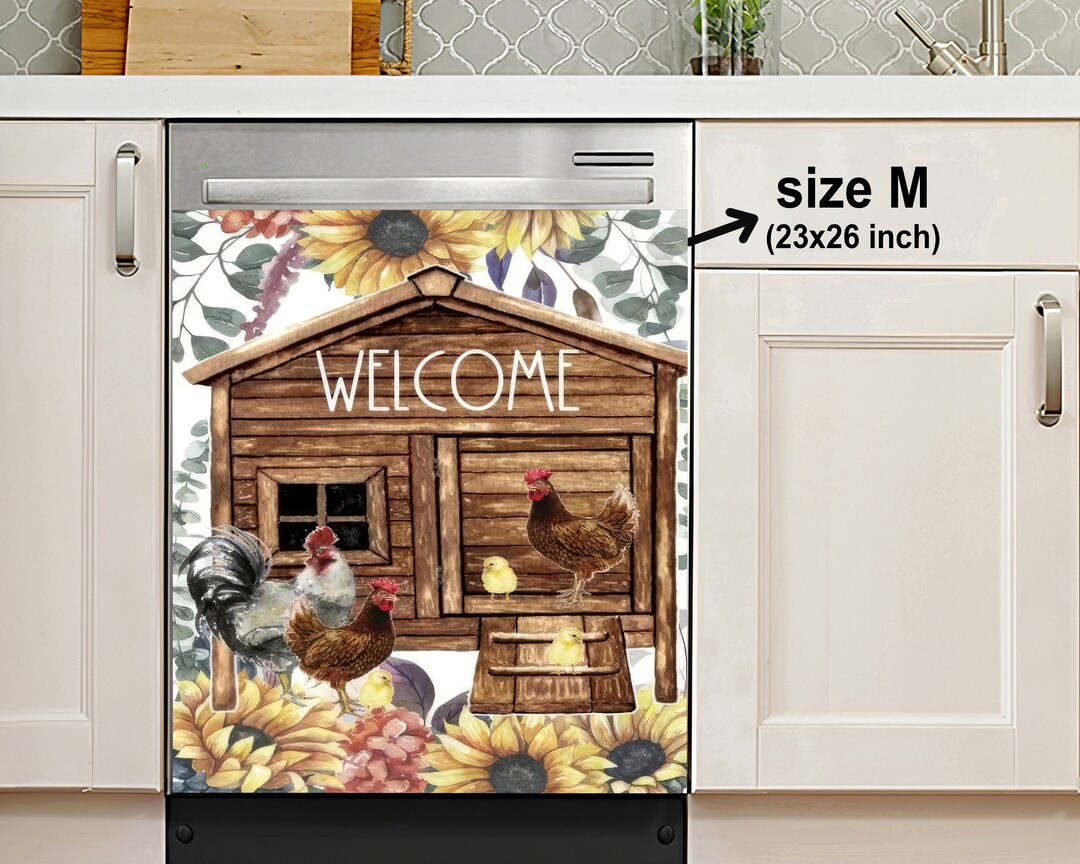 Chicken Coop Kitchen Decorative Dishwasher Cover