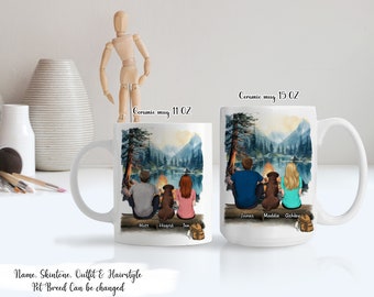Camping Couple With Dogs Mug,Personalized Family With Dogs Mug,Best Gift For Dog Lovers,Custom Dogs On Mug,Dog Parents Mug,Anniversary Gifts