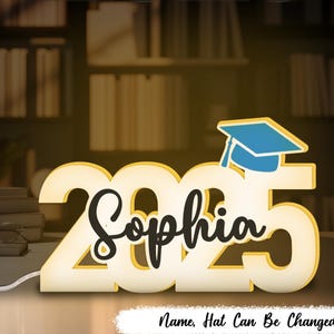 Caja de luz personalizada de graduación de 2025, regalo de graduación, decoración para fiesta de graduación, regalo para el día de la graduación, recuerdo de graduación