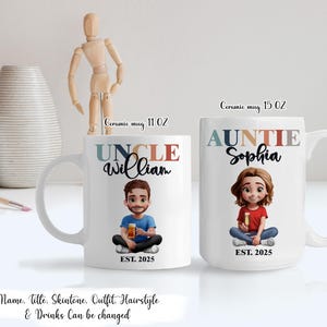 Mom Dad Auntie Uncle Pregnancy Announcement - Personalized Mug, Aunt and Uncle Pregnancy Announcement, New Auntie New Uncle Gift Mug Set