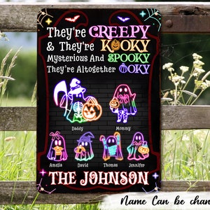 Personalized Halloween Family Boo Neon Metal Sign-Custom Halloween Metal Family Name Sign-Halloween Family Name Metal Sign-Halloween Decor