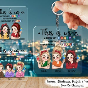 Personalized Gift For Friends Sisters This Is Us Acrylic Keychain,Friendship Gifts For Friends Best Friend BFF Bestie,Gifts For True Friends