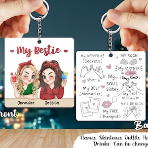 My Bestie My Soul Sister - Personalized Custom Acrylic Keychain, Friendship Gifts For Friends Best Friend BFF Bestie, Gifts For True Friends