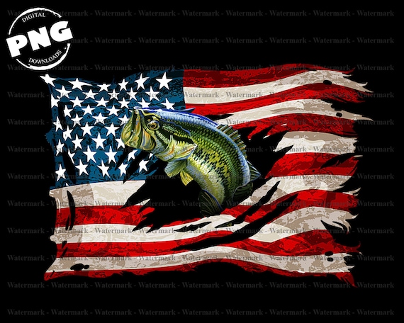 Bass Fishing American Flag Png Sublimation Design Fisherman - Etsy