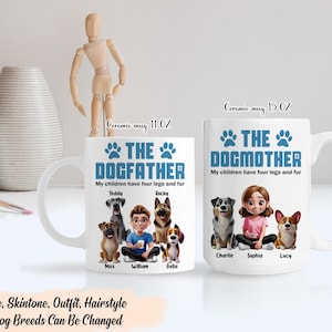 The Dogfather My Children Have Four Legs And Fur - Personalized Mug, Dog Dad Dog Mom Ceramic Mug, Gifts For Dog Dad Dog Mom, Dog Lover Gifts