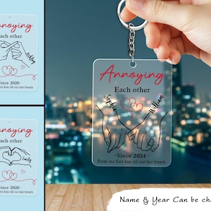 Annoying Each Other Custom Personalized Couple Acrylic Keychain - Anniversary Gift For Couple, Valentine's Day Gift For Husband And Wife