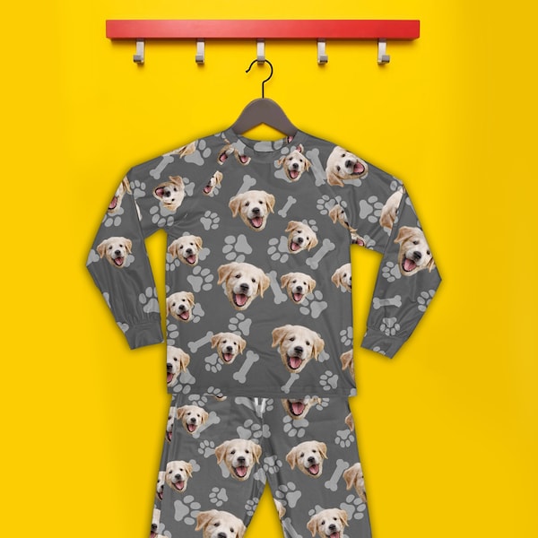 Matching Family Pajamas Set, Faces Pajamas, Funny Pajamas, Gift for him,  Pet Face Pajamas, gifts for him, for her
