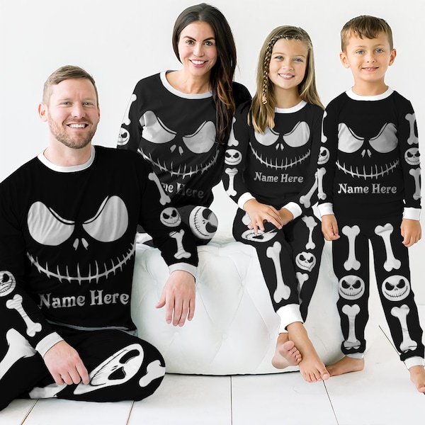 Personalized Nightmare Before Disneyy Halloween Matching Family Pajamas Set,Personalized Pajama custom name,Matching Family Halloween Pajama