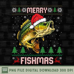 Bass fishing christmas sweater deals