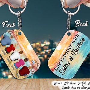 Life Is Better With Sisters Brothers Siblings Besties Personalized Acrylic Keychain, Custom Siblings Keychain, Best Friend Christmas Gift