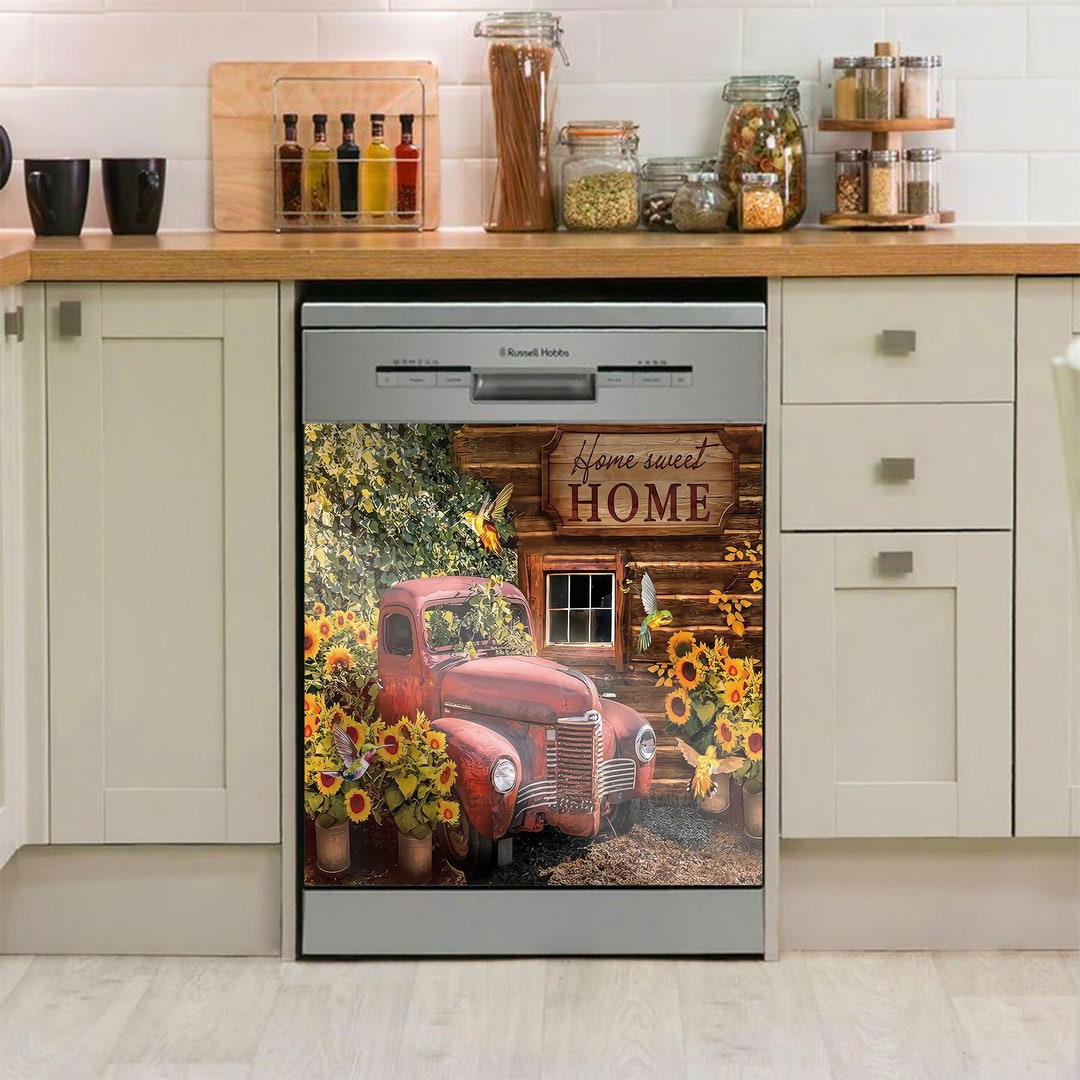 Home is in the Kitchen, Chef Dishwasher Cover Sticker