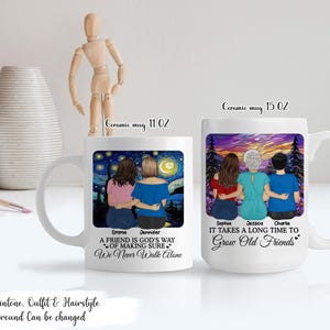 It Takes A Long Time To Grow An Old Friend - Personalized Friendship Mug, Best Friends Quote Ceramic Cup, Gift for Bestie, Custom Friend Mug
