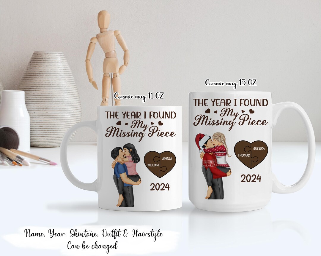 thumbnail image 2 of The Missing Piece Couple Kissing Anniversary Date Calendar Personalize - TrendingCustom 2 of 13