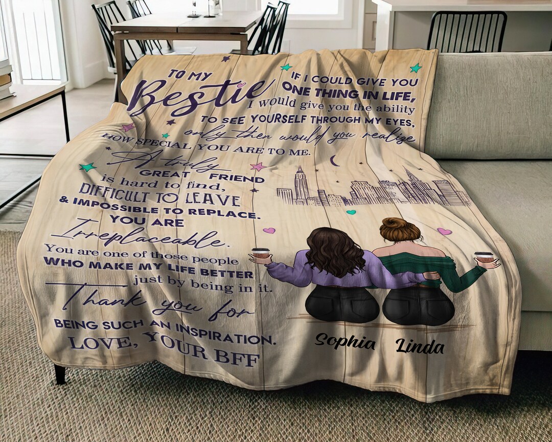 To My Bestie Modern Girls Wood Texture Gift for Besties Sisters