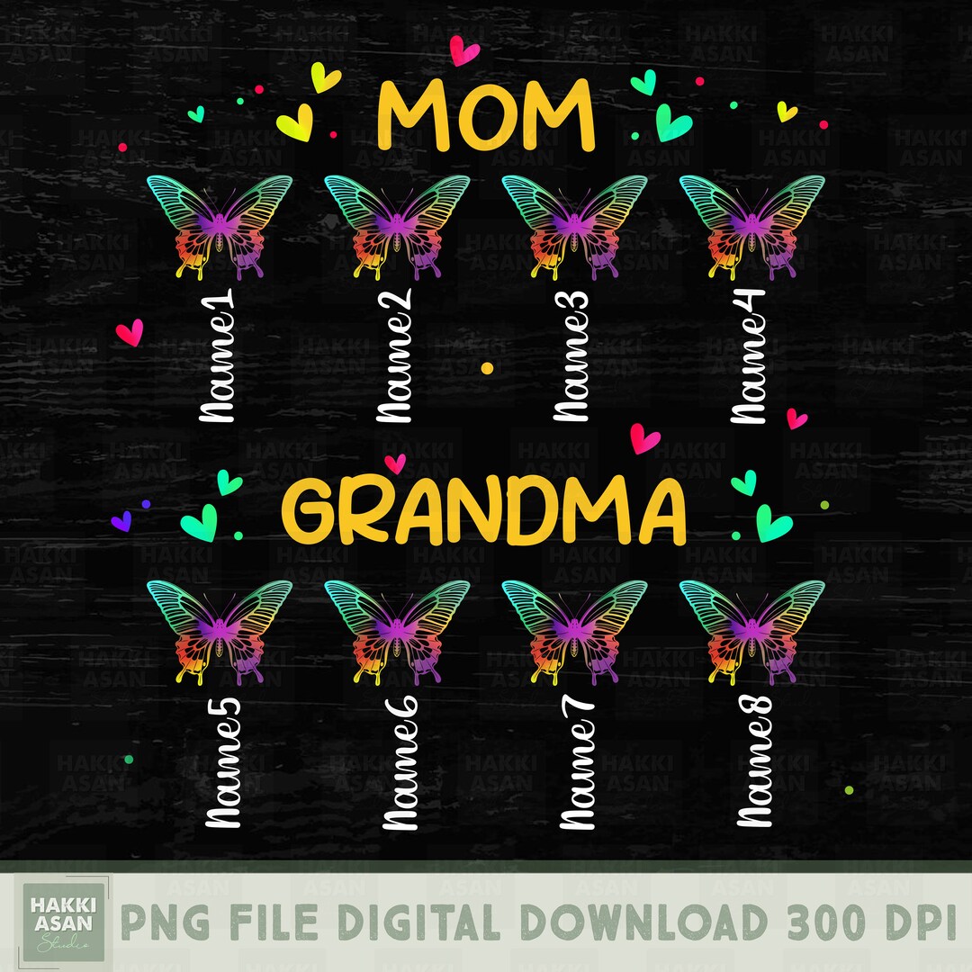 Grandma Butterfly And Kids - Gift For Grandma, Mom - Personalized Shaped Wood Sign