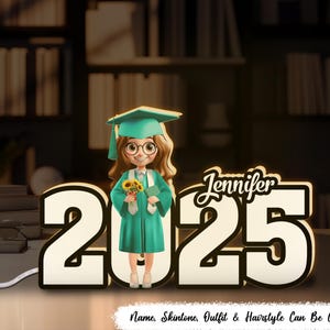 Caja de luz personalizada con efecto 3D para graduación de 2025. Regalo de graduación para estudiantes de último año de 2025. Luz nocturna para regalo.