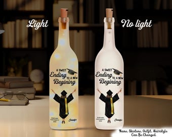 Lampe personnalisée de fin d'études pour une bouteille de diplôme, cadeau de remise des diplômes pour les membres de la famille, frères et sœurs, frères, sœurs, cadeau pour un ami