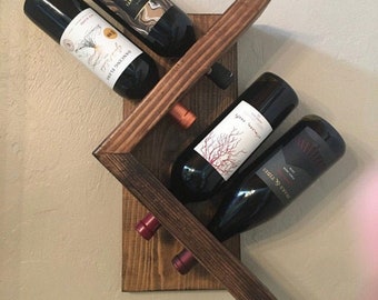 Mini Zig Zag Wine Bottle Holder| Small Wine Bottle Holder| Wine Caddy| Wine Rack| Wall Mounted Wine Rack|Mother’s Day