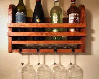 Wine Rack| Wall Hanging Wine Rack| Wine Rack Glass Holder| Wine Bottle Holder| Hanging Wine Rack| Wall Mounted Wine Rack