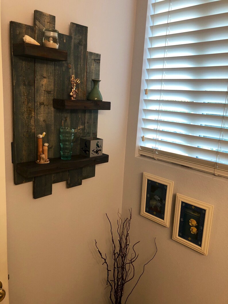 Reclaimed Wood Shelf Rustic Wooden Shelf Pallet Shelf Plank Etsy