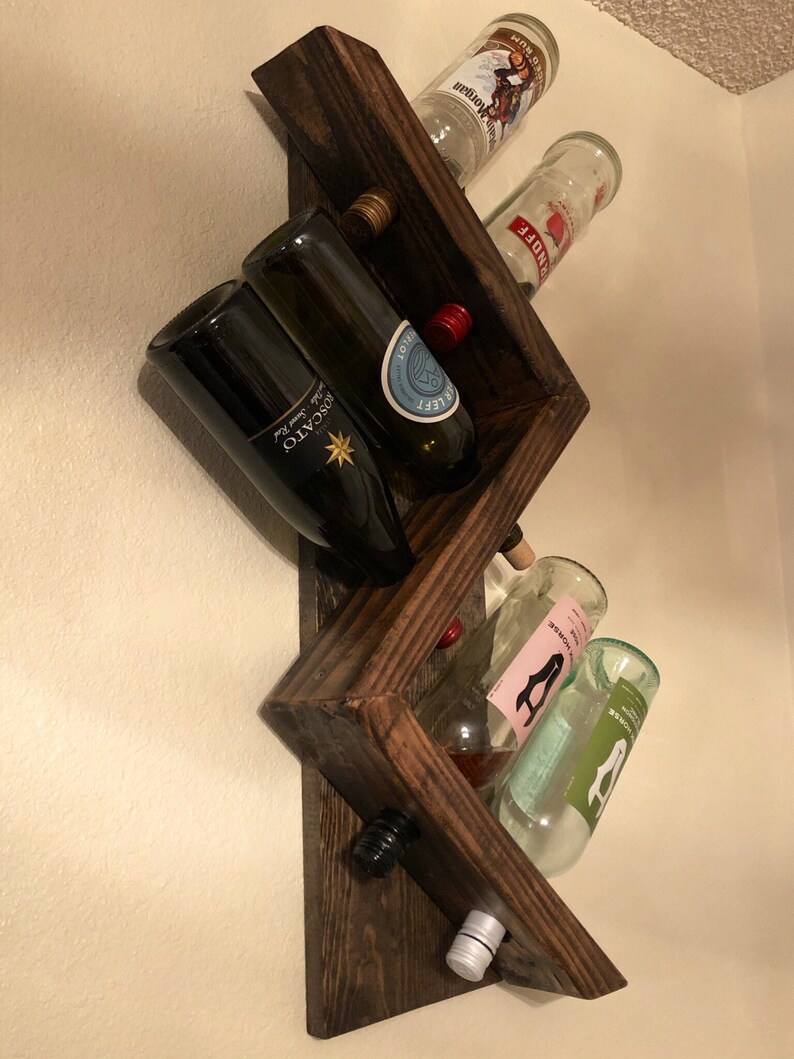 Zig Zag Wine Bottle Holder Wine Bottle Holder Wine Caddy Etsy