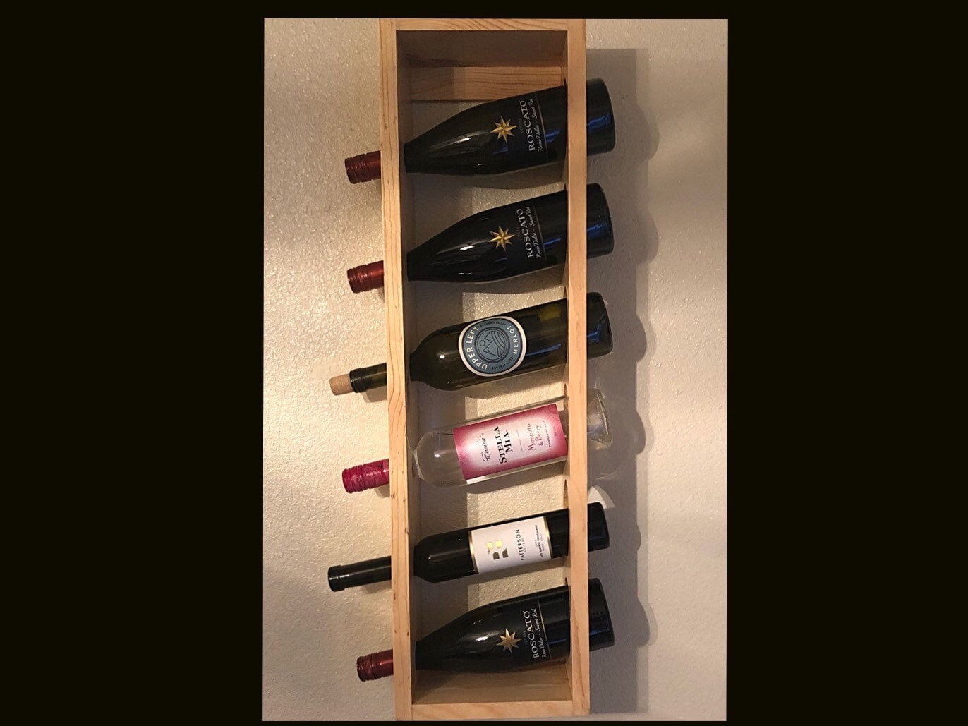 Estante de pared para colgar en la pared, gabinete de pared, estantería  para libros, estante creativo para vinos, madera maciza, marrón, grande