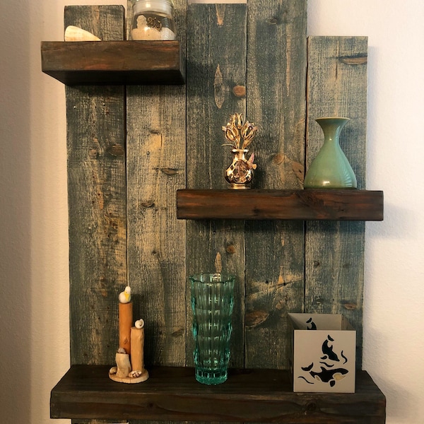 Reclaimed Wood Shelf| Rustic Wooden Shelf| Pallet Shelf| Plank Shelf| Reclaimed Wood Furniture| wall shelf| Bathroom decor