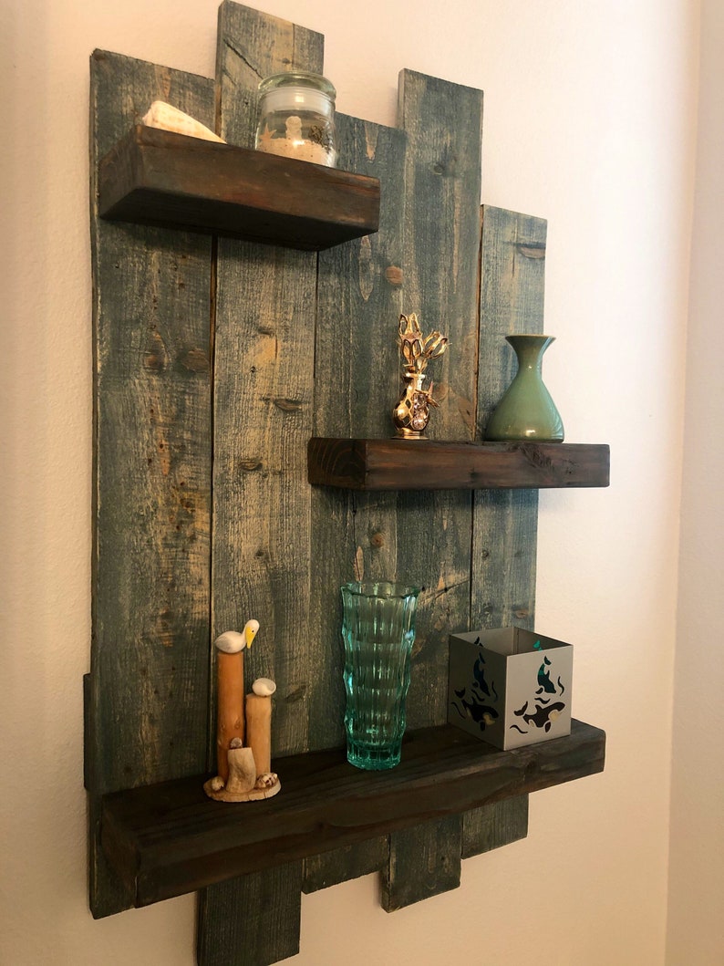 Reclaimed Wood Shelf Rustic Wooden Shelf Pallet Shelf Plank Etsy