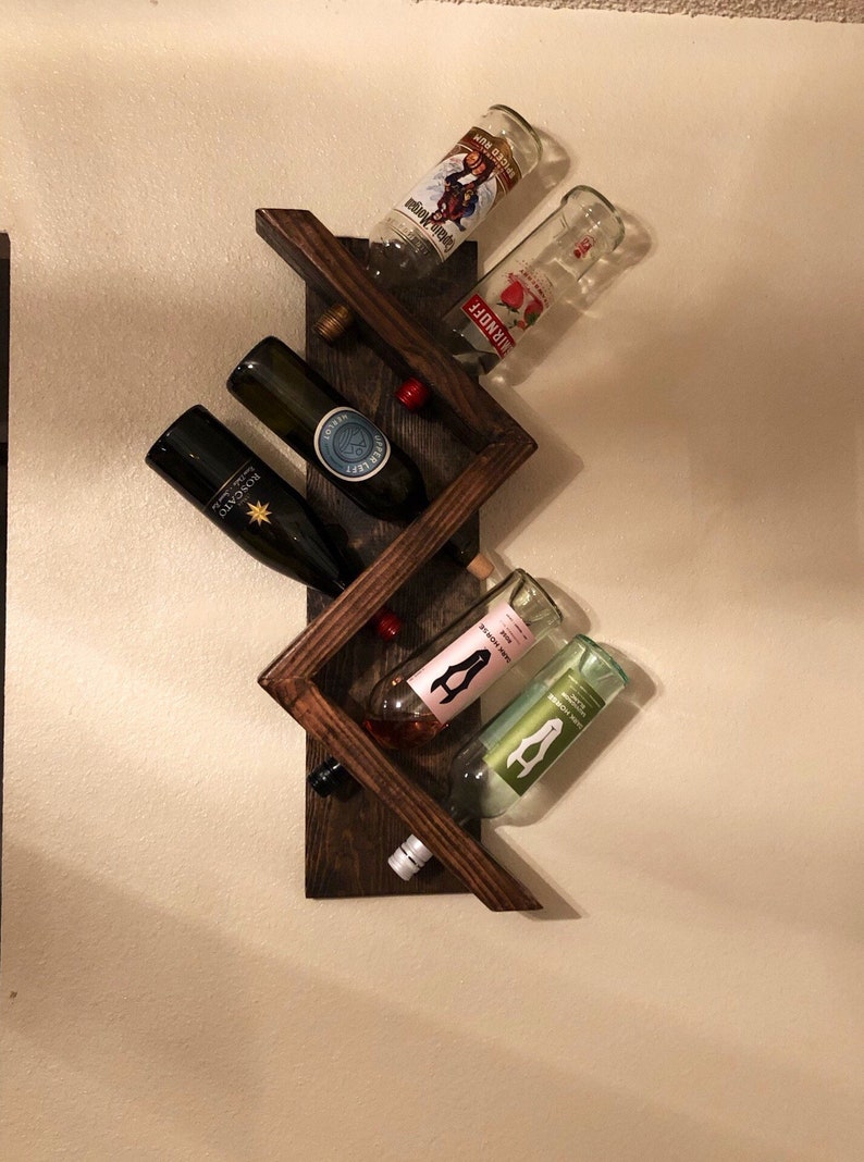 Zig Zag Wine Bottle Holder Wine Bottle Holder Wine Caddy Etsy