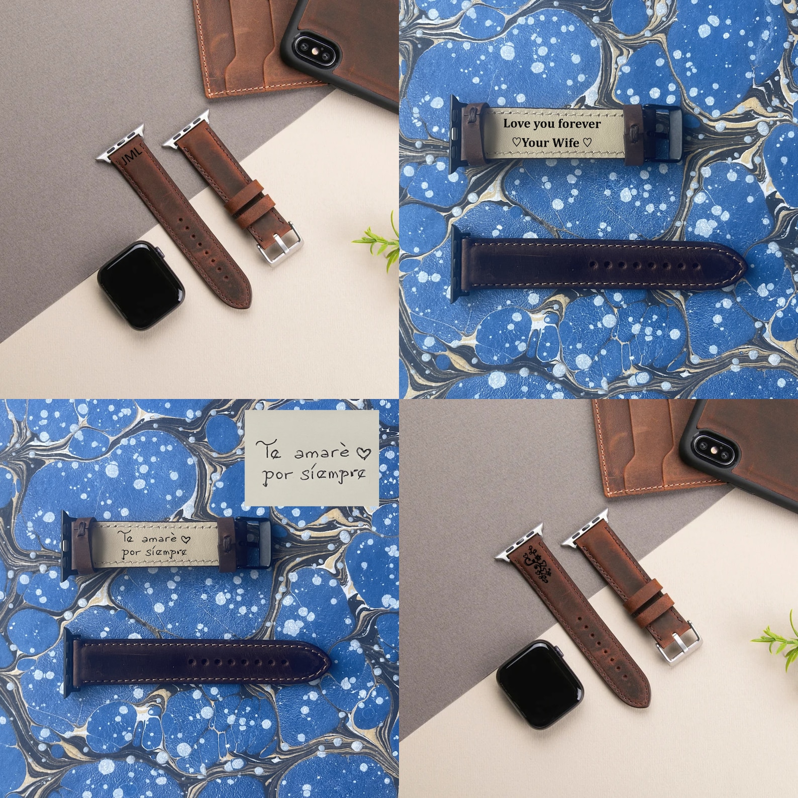 Leather Apple Watch Band Full Grain Leather Handmade 38mm Etsy