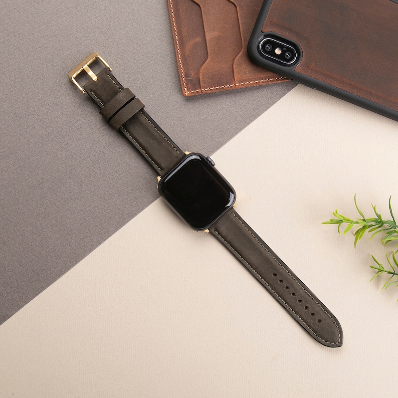 Leather Apple Watch Band Full Grain Leather Handmade 38mm Etsy