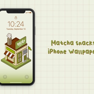 Cute Matcha Phone Wallpaper | Beige Green | Kawaii | Snacks | MagicWithTheMegster