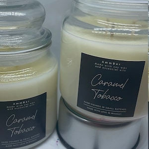 Caramel Tobacco Scented Three Wick Candles