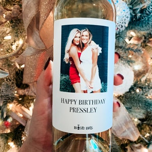 21st Birthday Gift For Her, 21st Birthday, Personalized birthday Label, Photo Label, Custom Wine Label, Custom Birthday Wine Label,