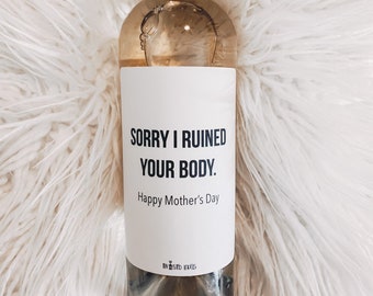 Funny Apology Wine Label I/'m Sorry gift I/'m Sorry Wine Label Apology