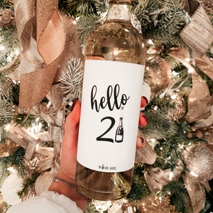 New Years Eve Wine Label, Hello 21 Label, Wine Label, New Years Label, 21st Birthday Label, Custom Wine Label, Custom Label