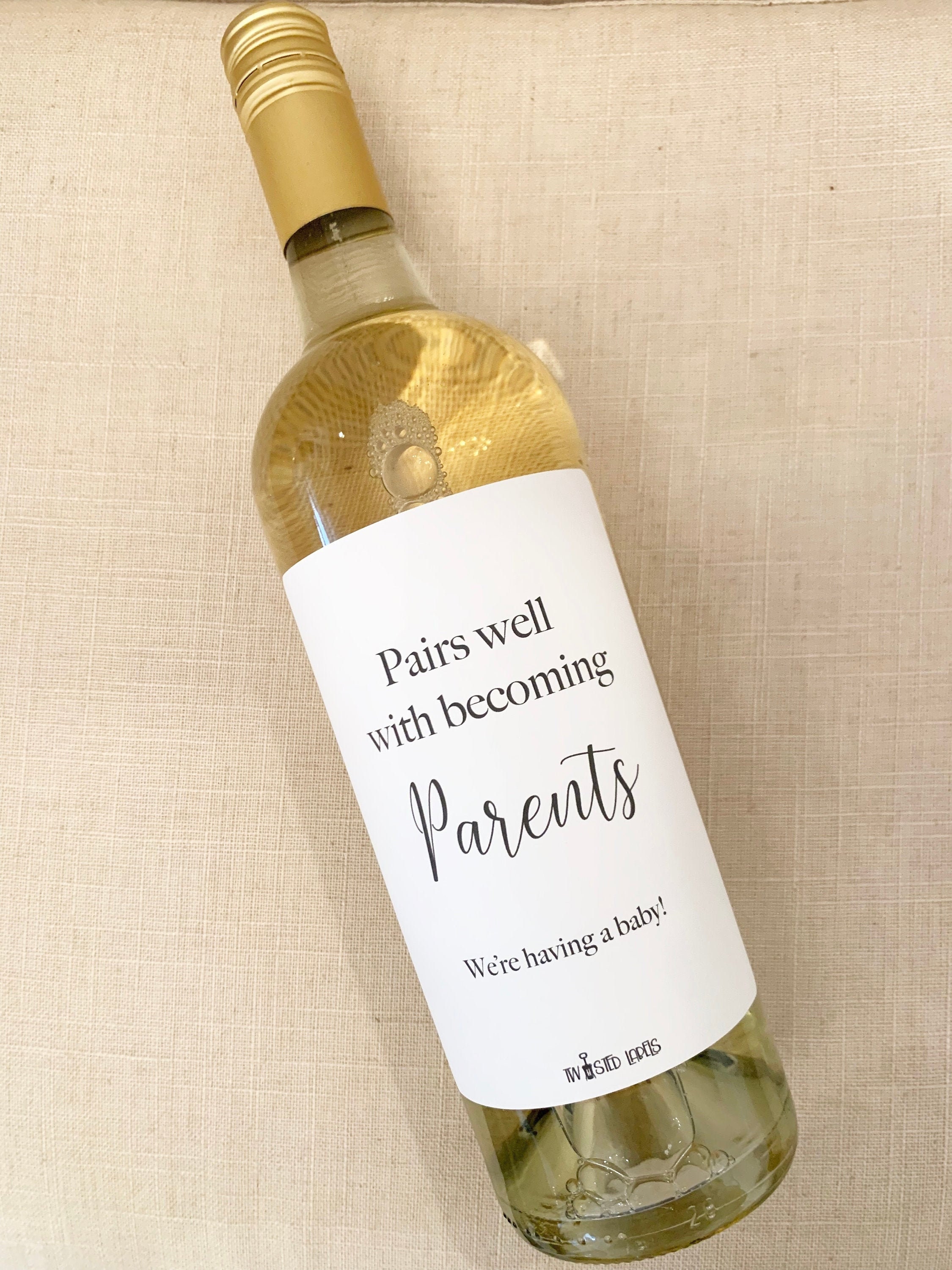 New Parents Wine Label Custom Pregnancy Announcement Wine Etsy UK