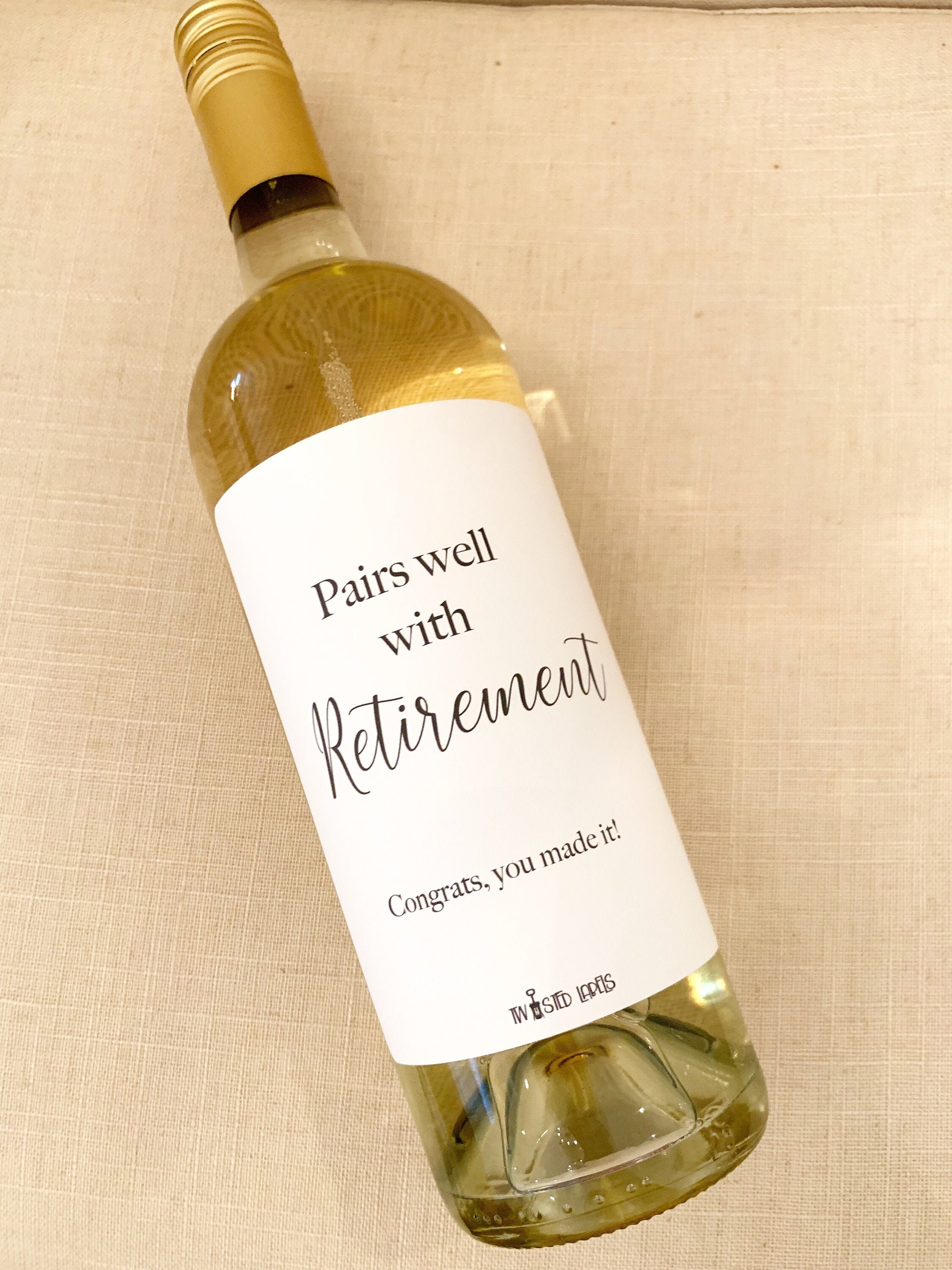 Retirement Wine Label Custom Retirement Wine Label Etsy