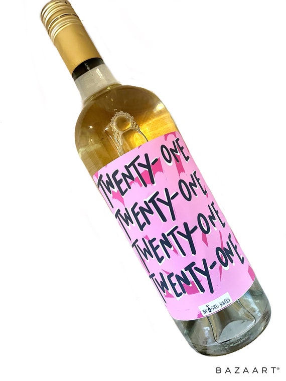 21st Birthday Wine Label 21st Birthday Gift for Her Twenty - Etsy