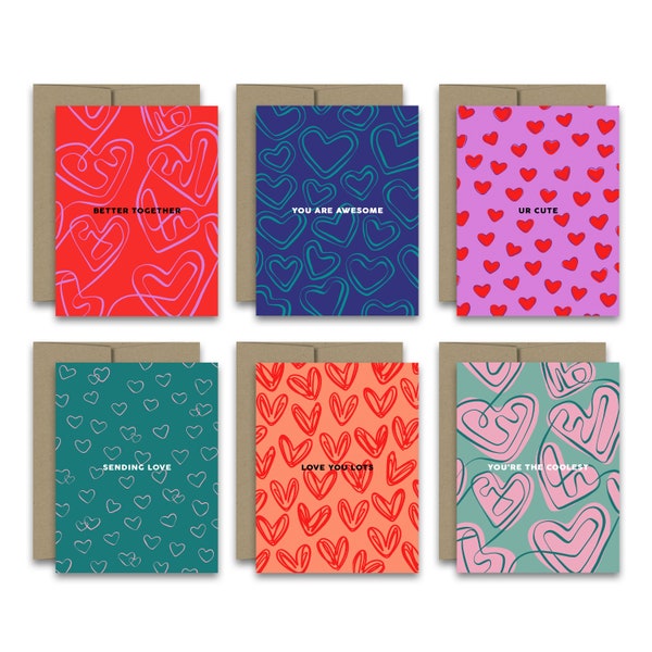 Multipack Valentine Cards Etsy