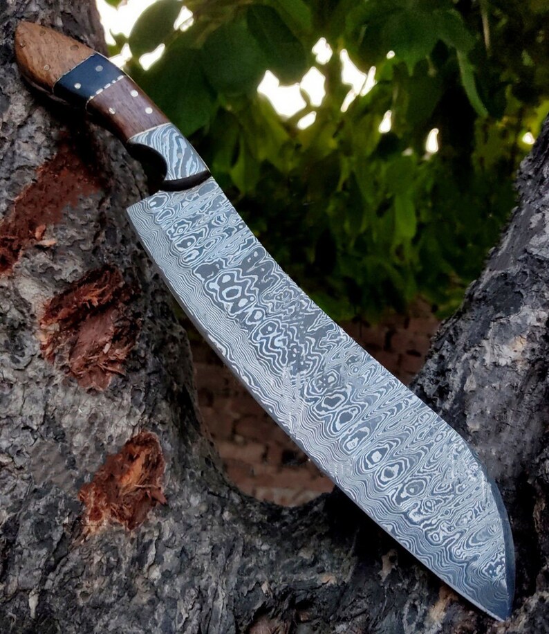 Custom Handmade Damascus Cleaver 13damascus Steel Chef Etsy