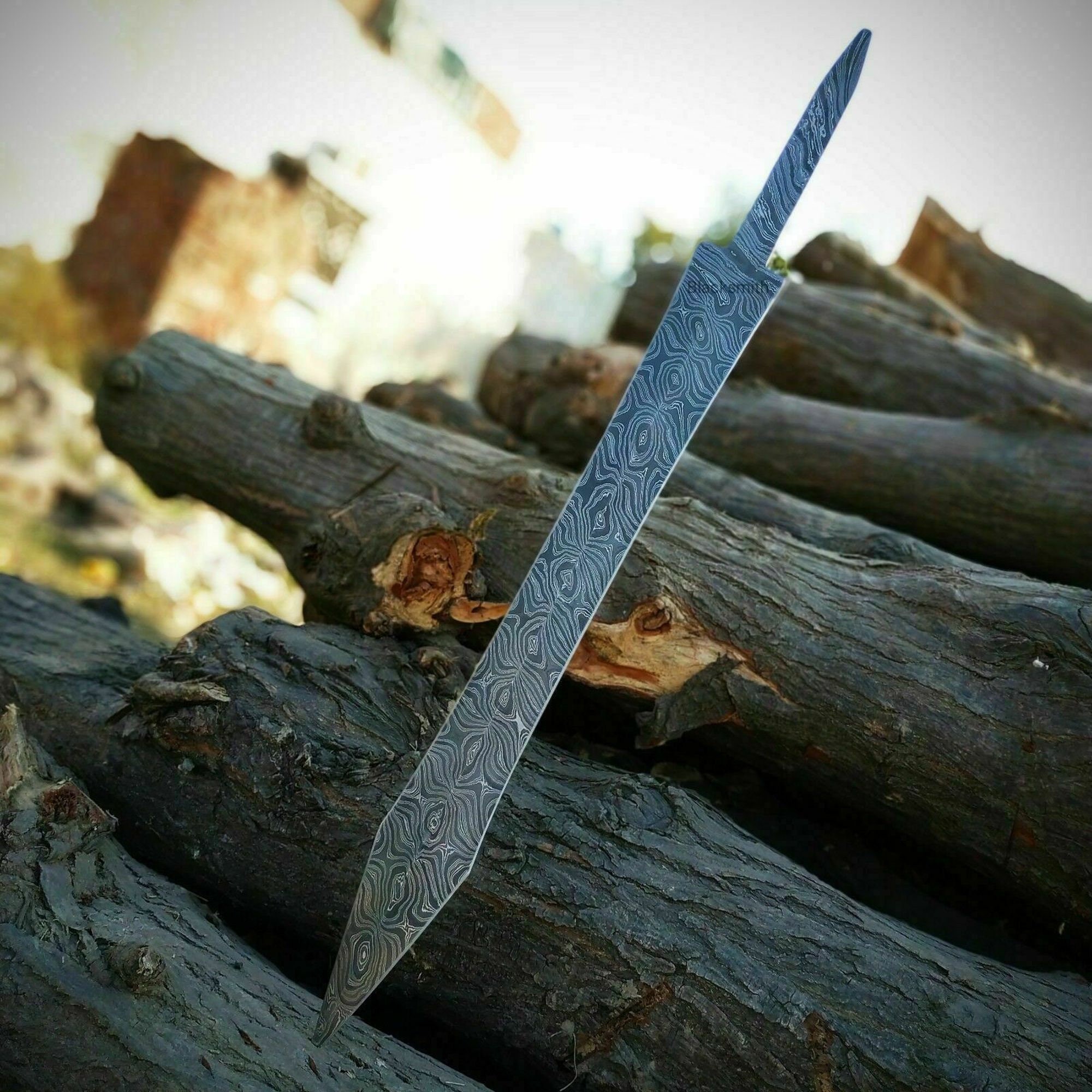 28'' Beautiful Indian Sword Blank Blade Custom Handmade Damascus Steel 