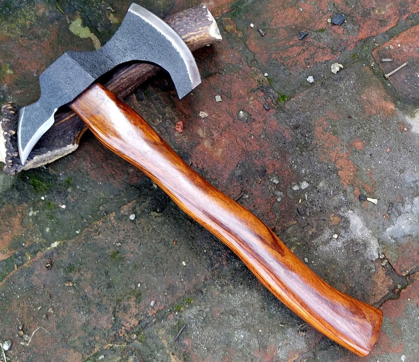 Custom Handmade Damascus Axe 15 Carbon Steel Hunting Axe Etsy