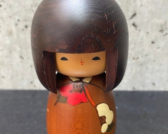 日本製木製こけし人形 7 1/8インチ サイン入り - Etsy 日本